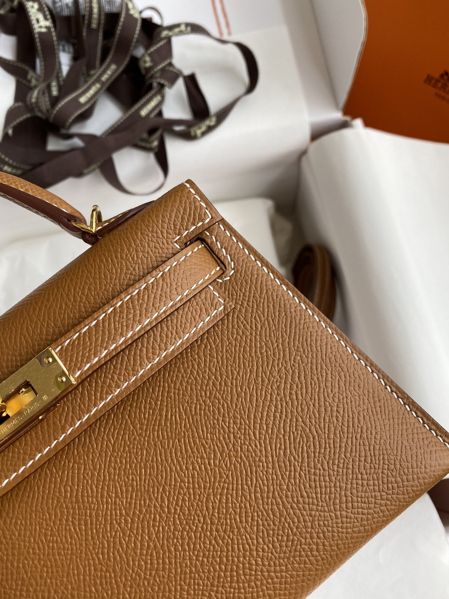 Hermes Kelly Mini II Bag 19CM In Brown Epsom Leather